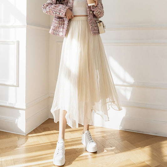 Fashion Personality Irregular Mesh Skirt Women