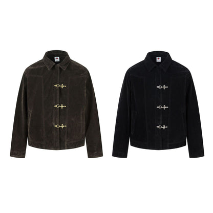 Deconstructed Jacket Design Mens Cropped Relaxed-fit Casual Outerwear