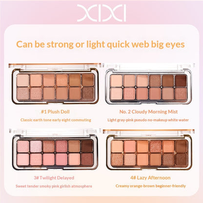 Mist Muse Twelve-Color Eyeshadow Palette Shimmer Sparkle Matte Highlight Contour Blush All-in-One Palette