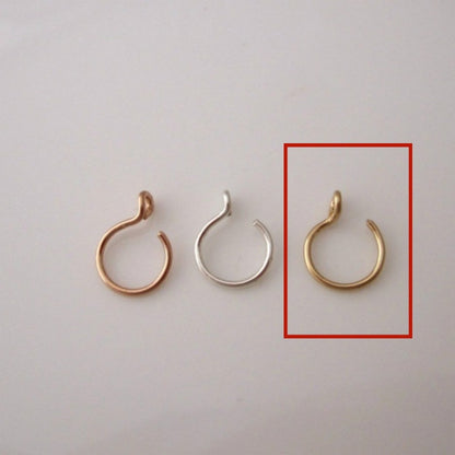 Non-piercing Nose Ring Plated 14K Gold Nose Stud