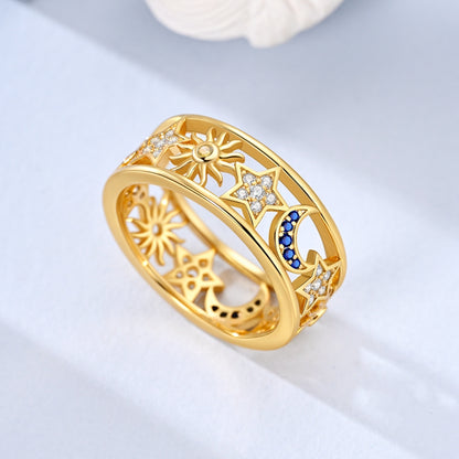 Color-Block Titanium Steel Ring For Women Non-Fading Jewelry