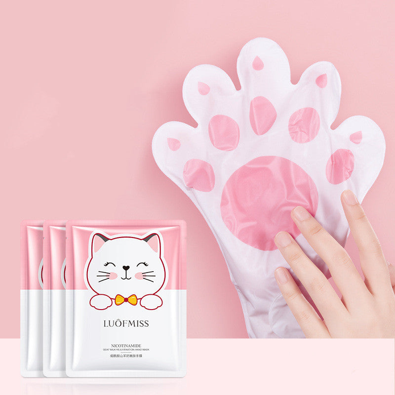 Niacinamide Goat Milk Rejuvenation Cat Claw Shape Hand Mask