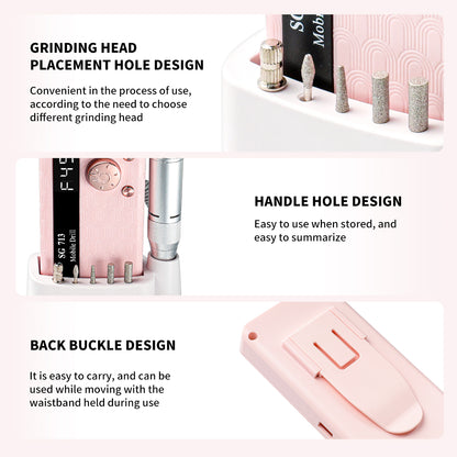 Electric Nail Drill - 45000RPM Portable Nail Drill-Rechargeable Nail E-File Kit With 6 Bits & Base-LED Screen-Ultra-Silent, Rechargeable Nail Drills Machine For Acrylic Nails Gel Polishing