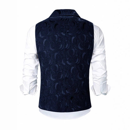 Mens Double-Breasted Chain-Attached Suit Vest