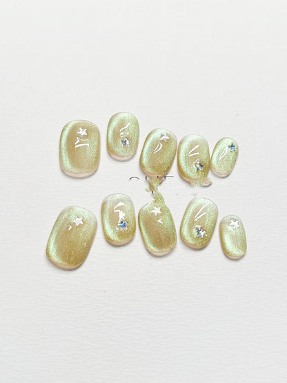 Gentle Fluorescent Summer Fake Nails