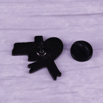 Brooch  Ribbon Badge Identification Pin Red