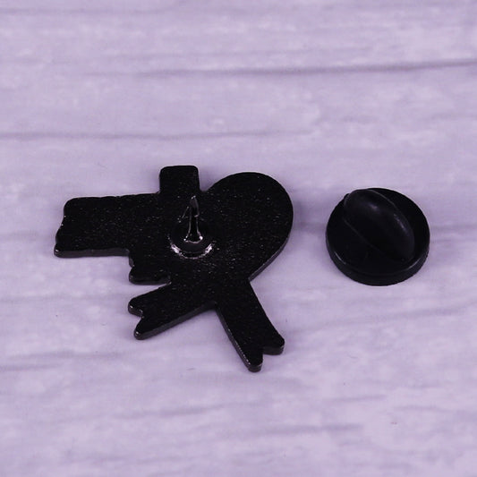 Brooch  Ribbon Badge Identification Pin Red