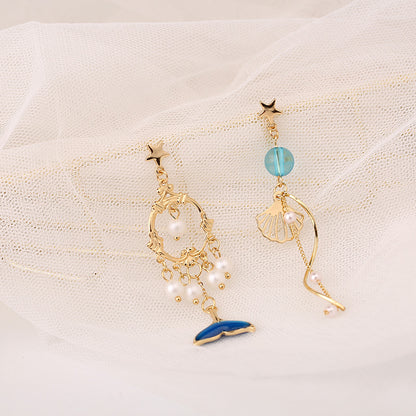 Small Asymmetric Earrings Girl Earrings