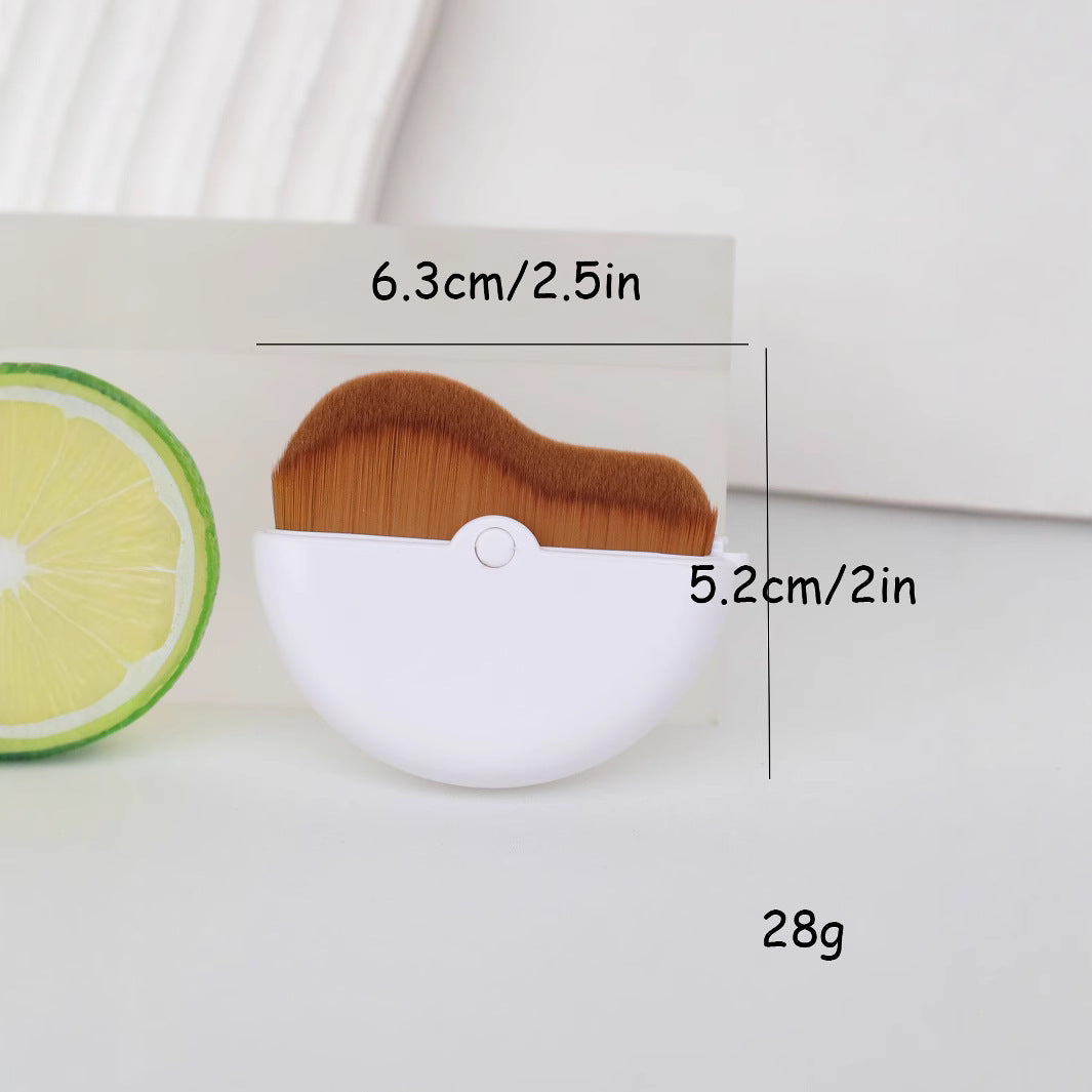 Rotatable Self-protecting Dense Makeup Brush With A Wavy Curve