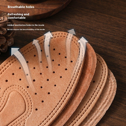 Sweat Absorbing And Deodorant Breathable Pigskin Insole