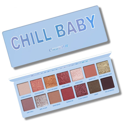 14-Color Matte And Metallic Waterproof Glitter Eyeshadow Palette