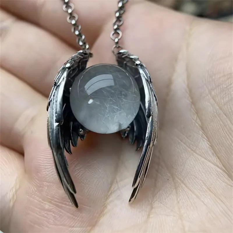 Vintage Ghost Crystal Pendant Necklace For Women
