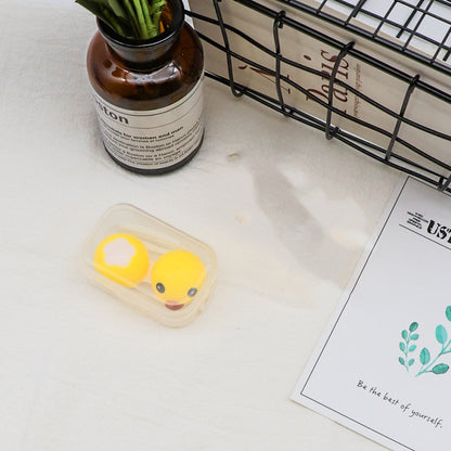 Portable Contact Lens Case Color Double Care Little Yellow Duck