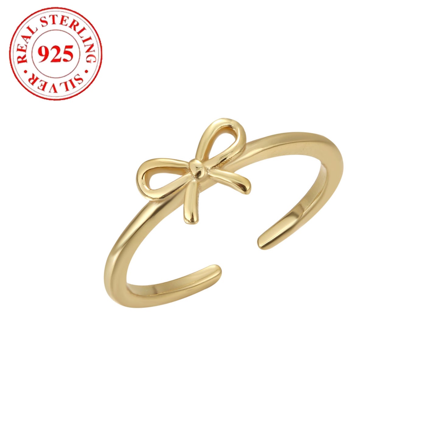 S925 Sterling Silver Bow Opening Toe Ring