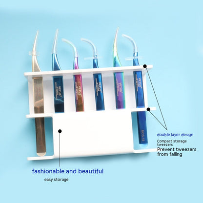 6-hole Eyelash Tweezers Display Stand Acrylic Eyelash Tweezers Rack Organizing Rack Grafting Eyelash Tweezers Storage Rack