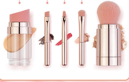 5-in-1 Makeup Brushes Multifunctional Portable Foundation Eyeshadow Puff Powder Maquillaje Cosmetic With Brush Cleaning Bowl