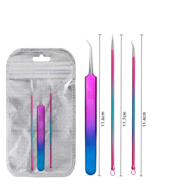Acne Tool 3 Piece Set Stainless Steel Acne