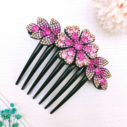 Simple All Match Luxury Full Diamond Updo Non-slip Hairclip Comb