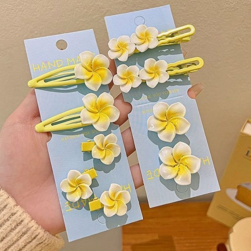Plumeria Rubra Bangs Small Hairclip Female Cute Hairpin