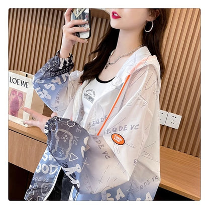 Cardigan Coat Fashionable Ice Silk Breathable Thin Chiffon Sun Protection Clothing