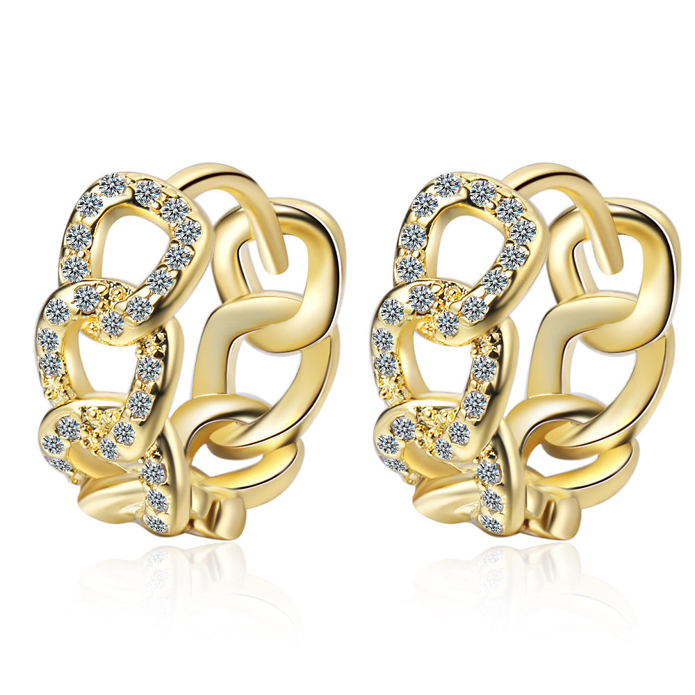 Ear Clip Personality Hollow Out Zircon Inlaid Diamond Fashion Earrings Ear Clips
