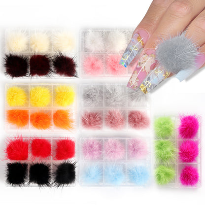Nail Hair Ball Magnet Detachable Jewelry