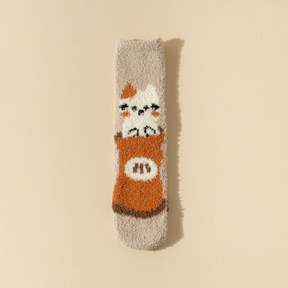 Fashion Personality Coral Fleece Socks Women