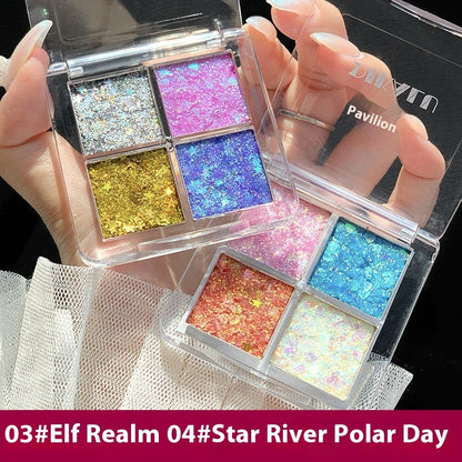 Women's Four-color Sequins Watch Show Makeup Super Flash Glue-free Eye Shadow