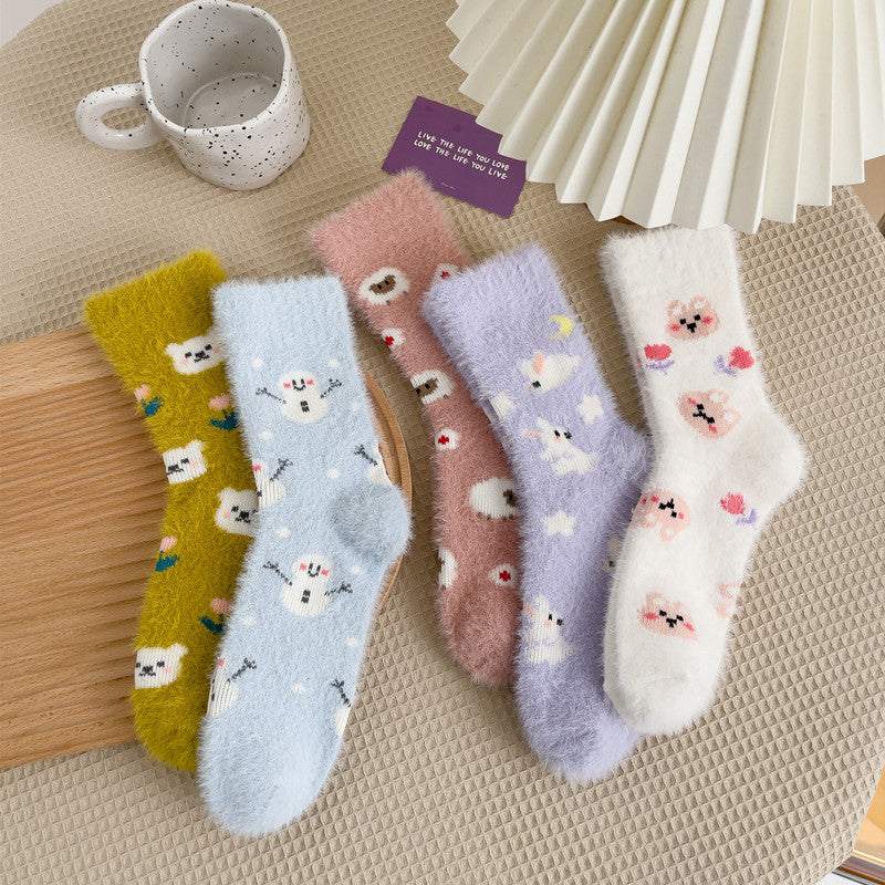 Mink Plush Thick Socks In Winter