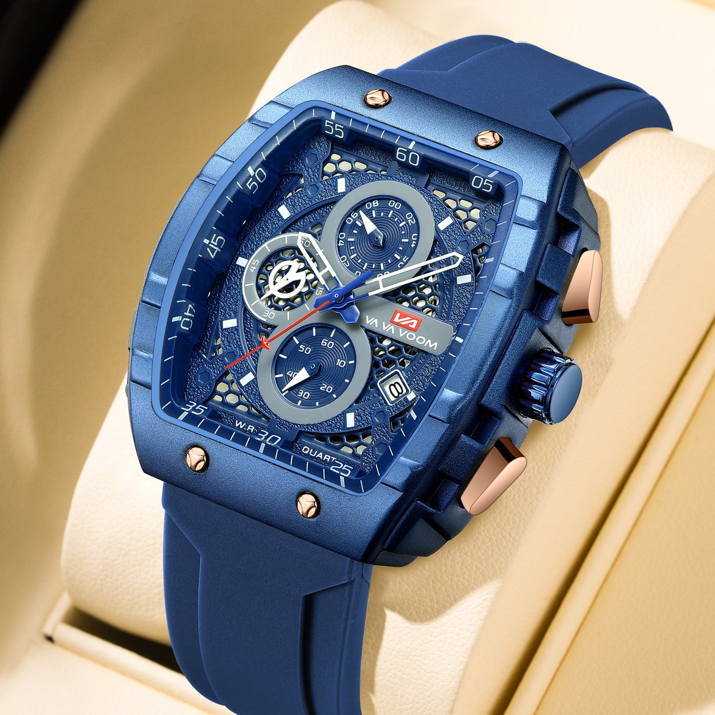 Multifunctional Business Waterproof Calendar Wine Barrel Non-automatic Mechanical Watch