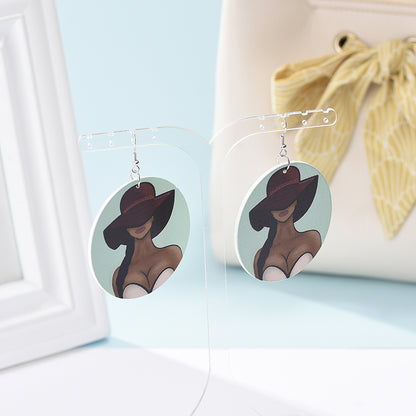 Printed Wooden Earrings Earrings