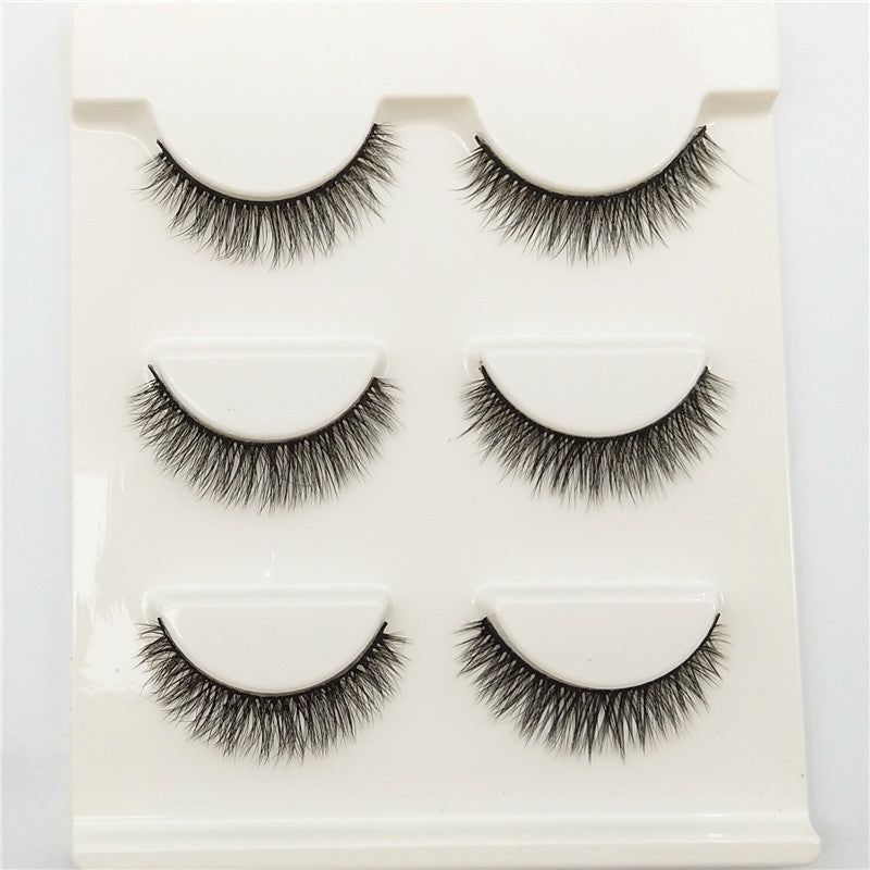 False Eyelashes Natural Tail Extension 3D Simulation Three Pairs