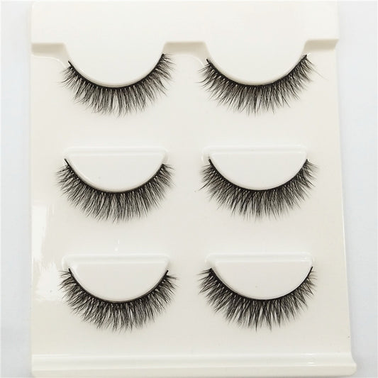 False Eyelashes Natural Tail Extension 3D Simulation Three Pairs