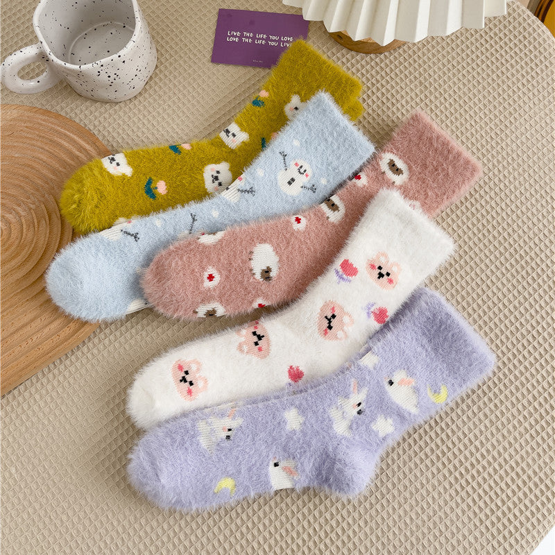 Mink Plush Thick Socks In Winter