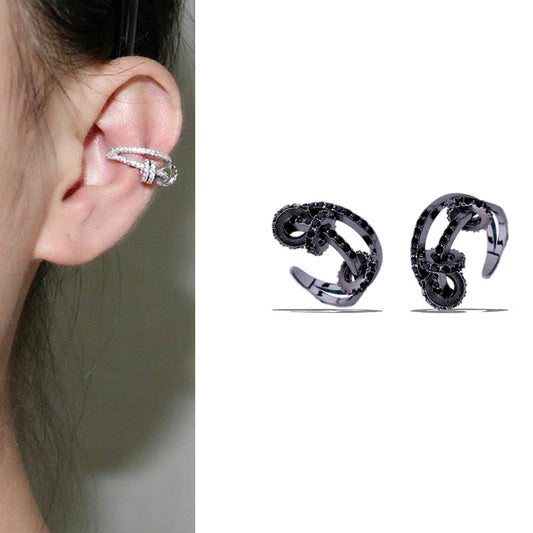Female Simple No Pierced Zircon Ear Bone Clip Earrings