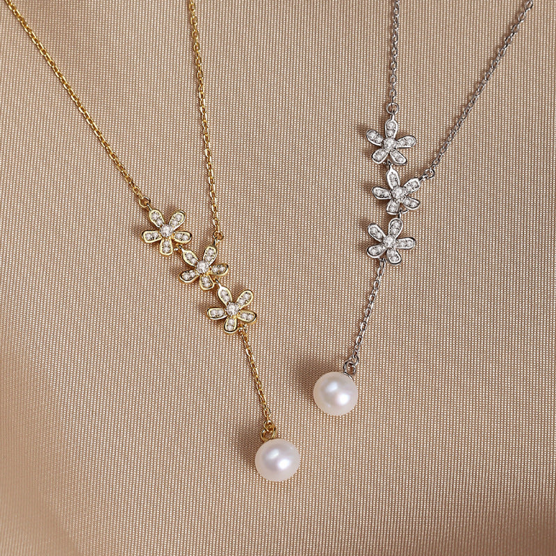 S925 Sterling Silver Pearl Necklace For Women