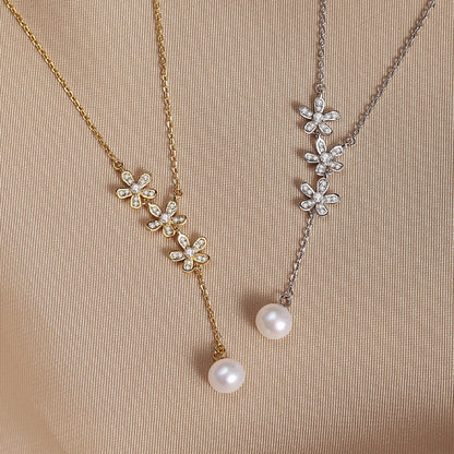 S925 Sterling Silver Pearl Necklace For Women