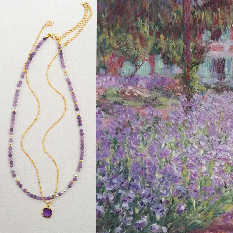 Stylish Detachable All-Match Purple Crystal Necklace For Women