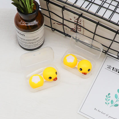 Portable Contact Lens Case Color Double Care Little Yellow Duck