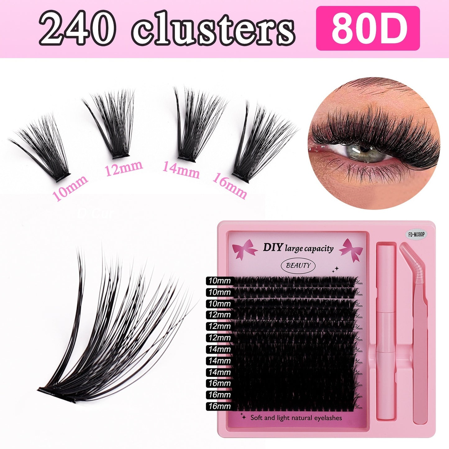 Segmented Hot Melt Single Cluster Large Capacity Thick Eyelash Suit