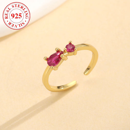 Foot Little Finger Toe Ring S925 Sterling Silver With Shiny Diamond