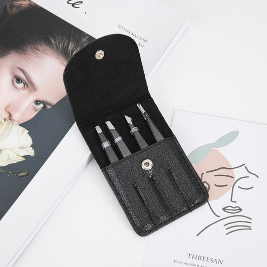 Three Piece Set Of Stainless Steel Eyebrow Plucking Forceps For Eyebrow Trimming Tools
