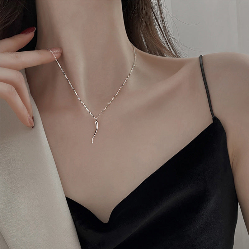 Pure Silver Small Chili Necklace For Women
