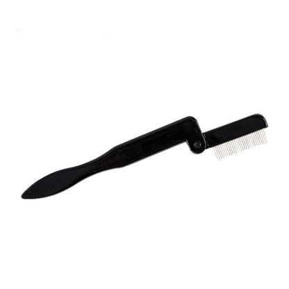 Straight Handle Foldable Stainless Steel Needle Brow Groomer Lash Comb Beauty Makeup Tools