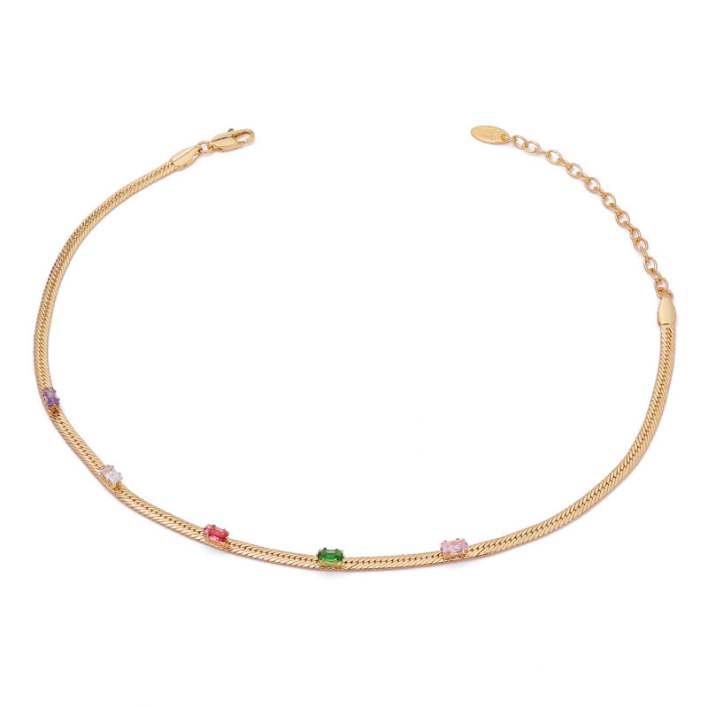Brass Snake Bones Chain Necklace Neckband Necklace