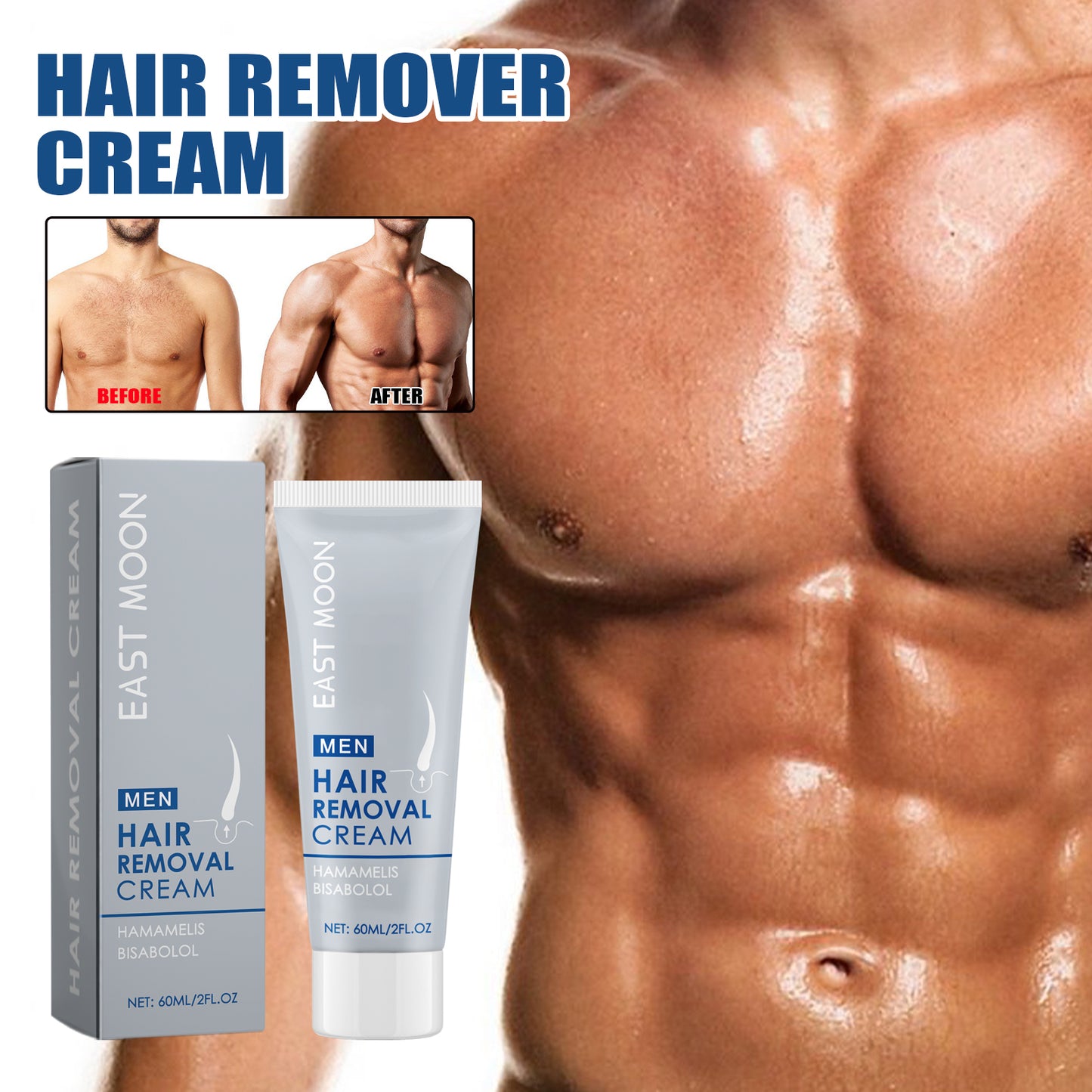 East Moon Hair Removal Cream, For Men Men's Underarm Arm And Leg Hair Gentle Non-Irritating Cleaning Hair Removal Cream