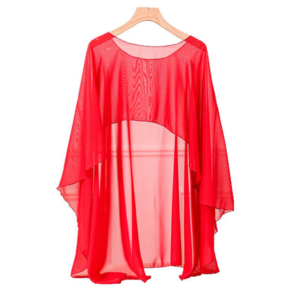 Fashionable All-match Outerwear Air-conditioning Shawl Chiffon Pullover