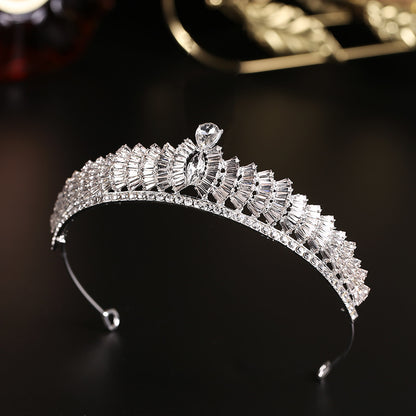 Simple Rhinestone Alloy Crown Hair Ornament