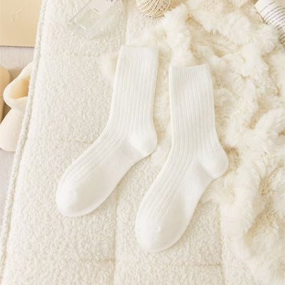 Japanese-style Solid-color Wool Socks For Women