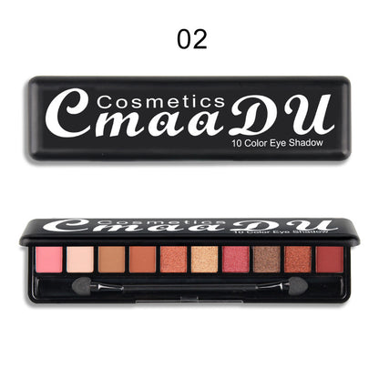 Creative 10 Color Matte Pearlescent Eyeshadow Palette